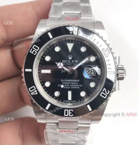 NEW UPGRADED V8 904L Rolex Submariner Black Face Swiss ETA 3135 Watch 40mm